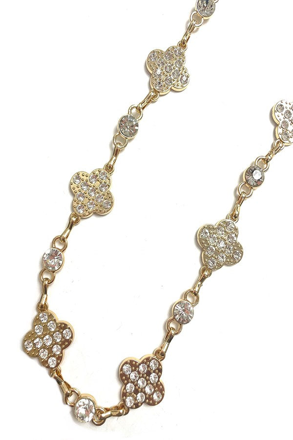 FLOWER SHAPE RHINESTONE CHAIN BELT