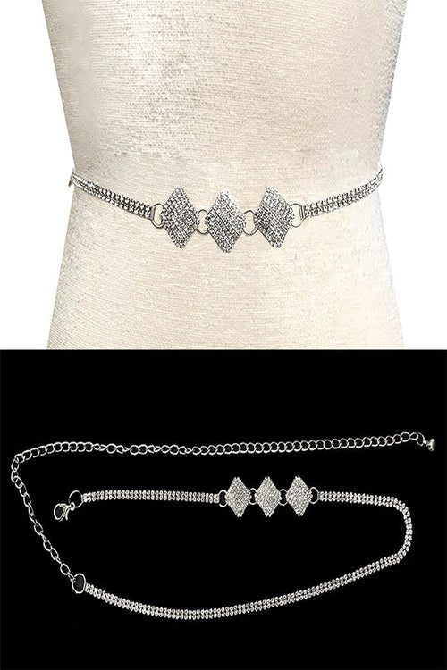 DIAMOND SHAPE CRYSTAL BELT