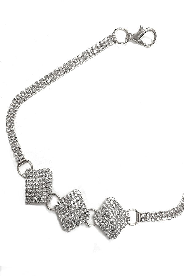 DIAMOND SHAPE CRYSTAL BELT