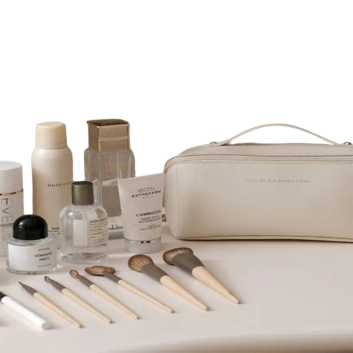 High-Capacity Leather Cosmetic Organizer