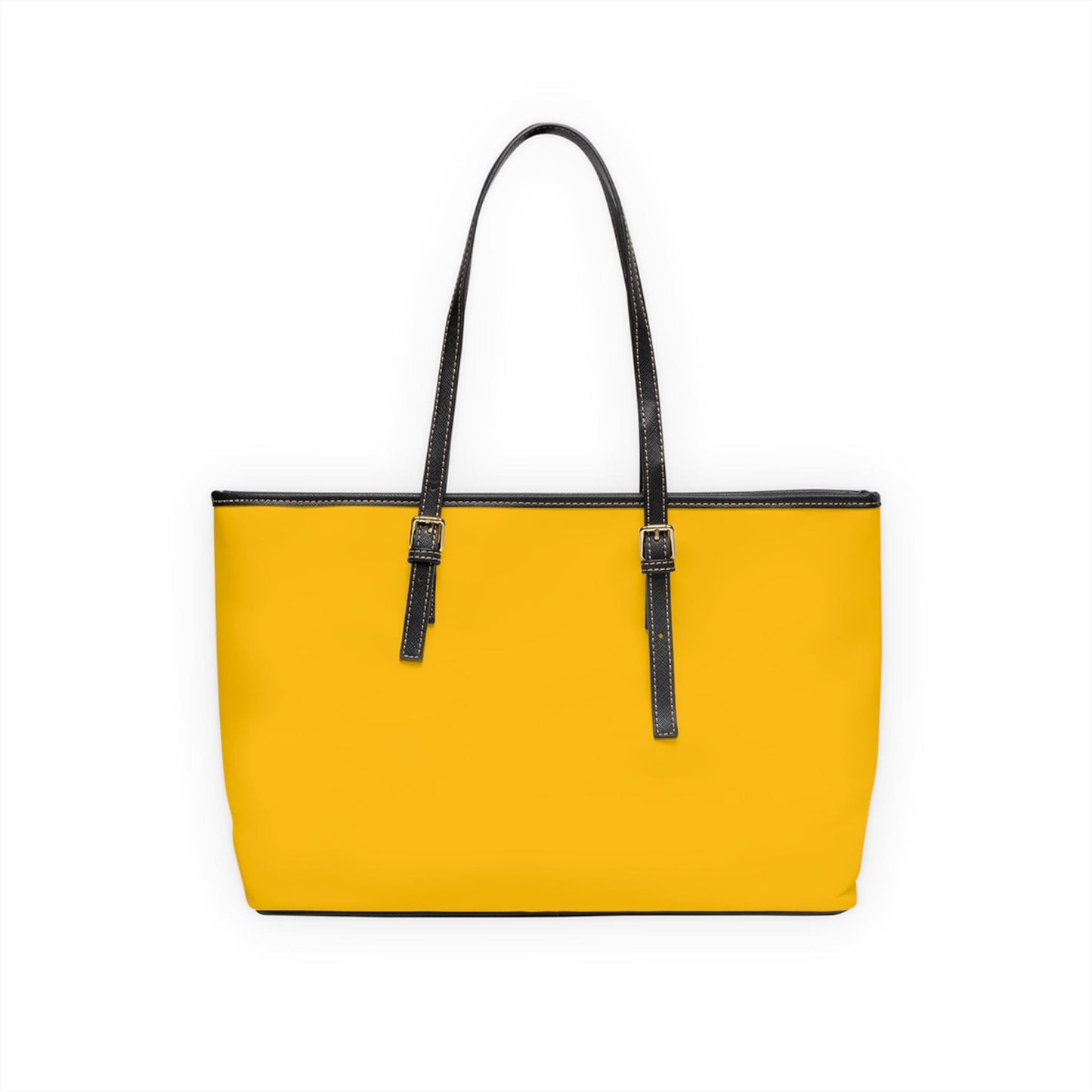 Large Leather Tote Shoulder Bag, Golden Yellow