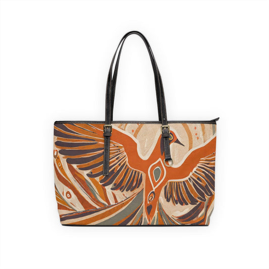 Large Leather Tote Shoulder Bag, Dove Art Rust Brown